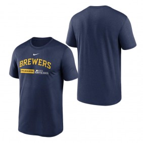 Men's Milwaukee Brewers Nike Navy 2023 Postseason Authentic Collection Dugout T-Shirt