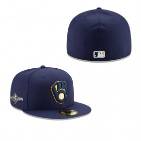 Men's Milwaukee Brewers Navy 2023 Postseason Home 59FIFTY Fitted Hat