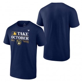 Men's Milwaukee Brewers Fanatics Branded Navy 2023 Postseason Locker Room T-Shirt