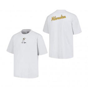 Men's Milwaukee Brewers PLEASURES White Mascot T-Shirt