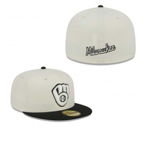 Men's Milwaukee Brewers Stone Black Chrome 59FIFTY Fitted Hat