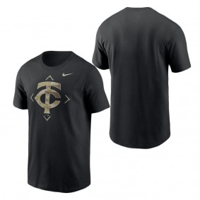 Men's Minnesota Twins Black Camo Logo T-Shirt