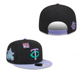 Men's Minnesota Twins Black Purple Grape Big League Chew Flavor Pack 9FIFTY Snapback Hat