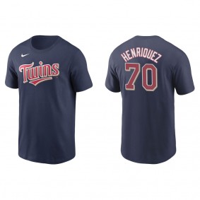Men's Minnesota Twins Ronny Henriquez Navy Name & Number T-Shirt