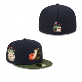 Montreal Expos Cooperstown Collection Sprouted 59FIFTY Fitted Hat Navy