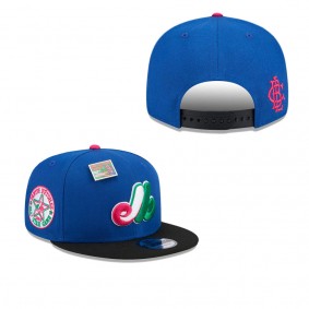 Men's Montreal Expos Royal Black Watermelon Big League Chew Flavor Pack 9FIFTY Snapback Hat