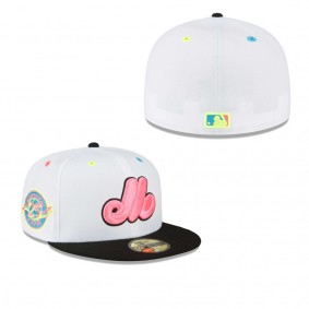 Men's Montreal Expos White Cooperstown Collection Neon Eye 59FIFTY Fitted Hat