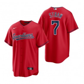 Men's Cleveland Guardians Myles Straw Nike Red Replica Jersey