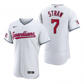 Men's Cleveland Guardians Myles Straw White Authentic Jersey