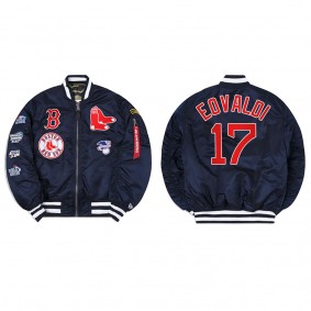 Men's Boston Red Sox Nathan Eovaldi Navy Alpha Industries Jacket