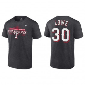Men's Nathaniel Lowe Texas Rangers Charcoal 2023 American League Champions T-Shirt