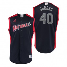 2019 MLB All-Star Game Workout National League Mike Soroka Navy Jersey