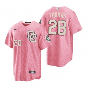 Washington Nationals Lane Thomas Special Edition Pink City Connect jersey