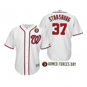 2019 Armed Forces Day Stephen Strasburg Washington Nationals White Jersey