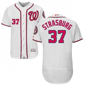 Male Washington Nationals Stephen Strasburg #37 White Collection Flexbase Jersey
