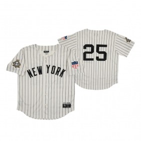 New York Black Yankees #25 Rings & Crwns Cream Mesh Replica Jersey