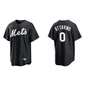 Men's New York Mets Adam Ottavino Black White Replica Official Jersey