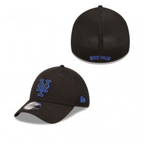 Men's New York Mets Black Team Neo 39THIRTY Flex Hat