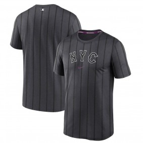 Men's New York Mets Charcoal 2024 City Connect Authentic Collection Practice Velocity Performance T-Shirt