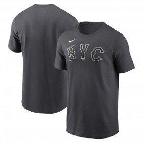 Men's New York Mets Charcoal 2024 City Connect Wordmark T-Shirt