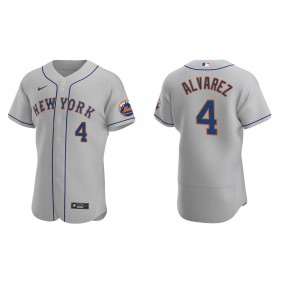 Men's New York Mets Francisco Alvarez Gray Authentic Road Jersey