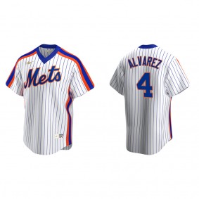 Men's New York Mets Francisco Alvarez White Cooperstown Collection Home Jersey