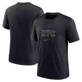 Men's New York Mets Heather Black 2024 City Connect Tri-Blend T-Shirt