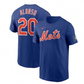Men's New York Mets Pete Alonso Royal 2024 MLB World Tour London Series Name & Number T-Shirt