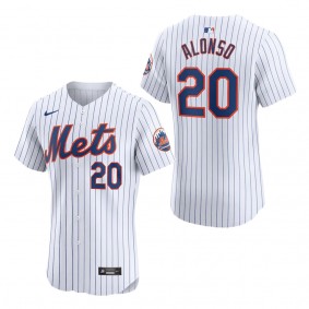 Men's New York Mets Pete Alonso White Home Elite Jersey