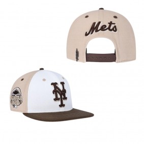 New York Mets Pro Standard Chocolate Ice Cream Drip Snapback Hat White Brown