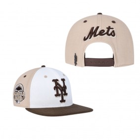 Men's New York Mets Pro Standard White Brown Chocolate Ice Cream Drip Snapback Hat