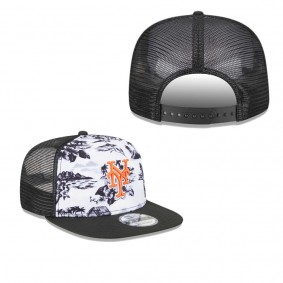 Men's New York Mets White Black Vacay 2.0 A-Frame Trucker 9FIFTY Snapback Hat