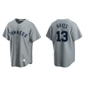 Men's New York Yankees Charlie Hayes Gray Cooperstown Collection Road Jersey
