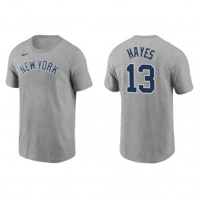 Men's New York Yankees Charlie Hayes Gray Name & Number T-Shirt