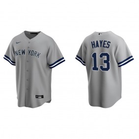 Men's New York Yankees Charlie Hayes Gray Replica Road Jersey