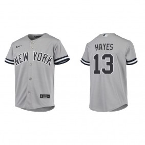 Youth New York Yankees Charlie Hayes Gray Replica Road Jersey