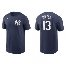 Men's New York Yankees Charlie Hayes Navy Name & Number T-Shirt