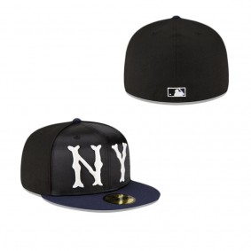 New York Yankees Just Caps Black Satin 59FIFTY Fitted Hat