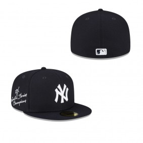 Men's New York Yankees Navy 27-Time World Series Champions Undervisor 59FIFTY Fitted Hat