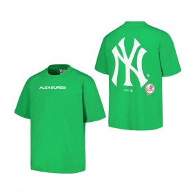 Men's New York Yankees PLEASURES Green Ballpark T-Shirt