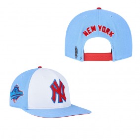 New York Yankees Pro Standard Blue Raspberry Ice Cream Drip Snapback Hat White Light Blue