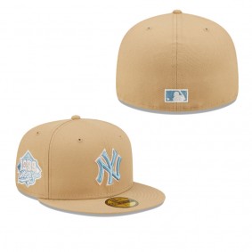 Men's New York Yankees Tan 1999 World Series Sky Blue Undervisor 59FIFTY Fitted Hat