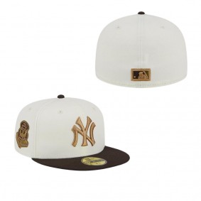 Men's New York Yankees White Brown 1956 World Series 59FIFTY Fitted Hat