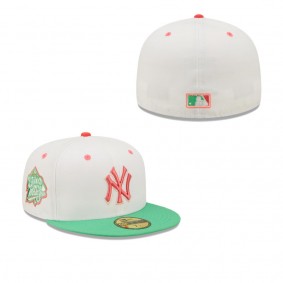 Men's New York Yankees White Green 1999 World Series Watermelon Lolli 59FIFTY Fitted Hat