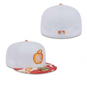 Men's New York Yankees White Orange Flamingo 59FIFTY Fitted Hat