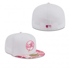 Men's New York Yankees White Pink Flamingo 59FIFTY Fitted Hat