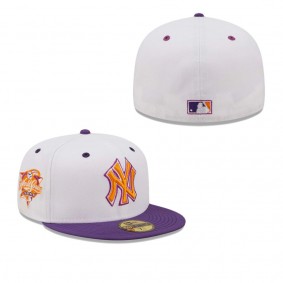 Men's New York Yankees White Purple 2000 World Series Grape Lolli 59FIFTY Fitted Hat