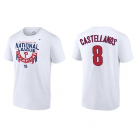 Nick Castellanos Philadelphia Phillies White 2022 National League Champions Locker Room T-Shirt