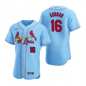 Men's St. Louis Cardinals Nolan Gorman Light Blue Authentic Alternate Jersey