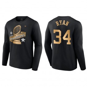 Nolan Ryan Houston Astros Black 2022 World Series Champions Parade T-Shirt